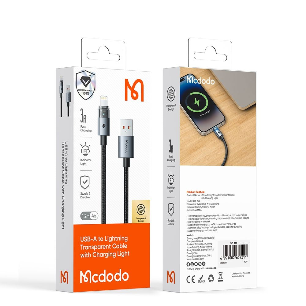 Daten- und Ladekabel USB-A - Lightning McDodo CA-6912, 18W, 1.2m, Weiß