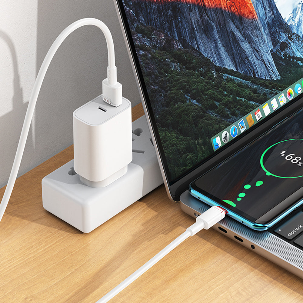 USB-A to USB-C Data and Charging Cable Borofone BX110 Beneficio, 18W, 1m, White