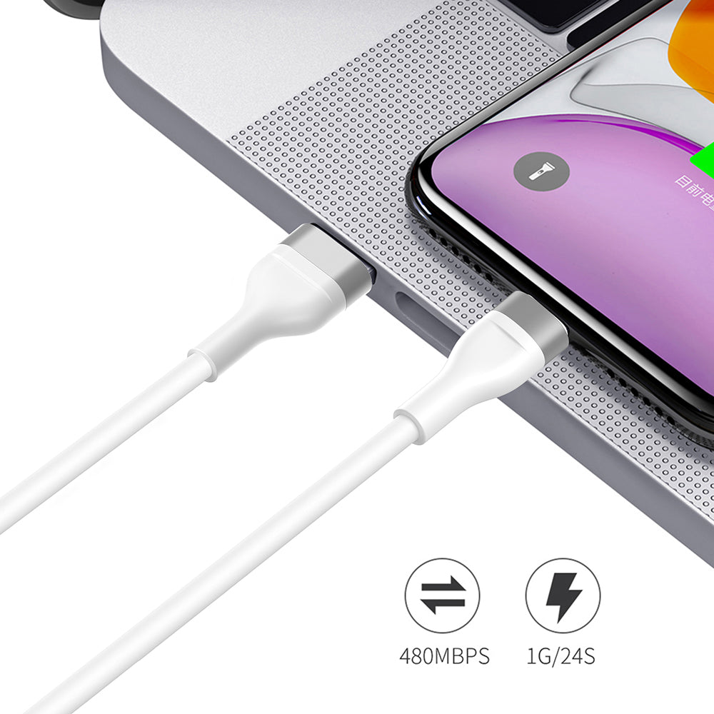 Daten- und Ladekabel USB-A - USB-C Lito LD02C, 18W, 1.2m, Weiß