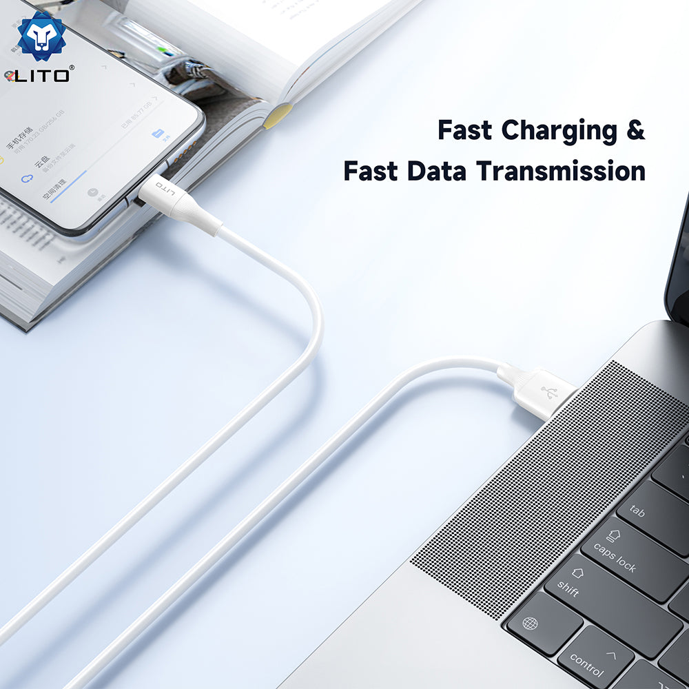 Daten- und Ladekabel USB-A - USB-C Lito LD06T, 18W, 1m, Weiß