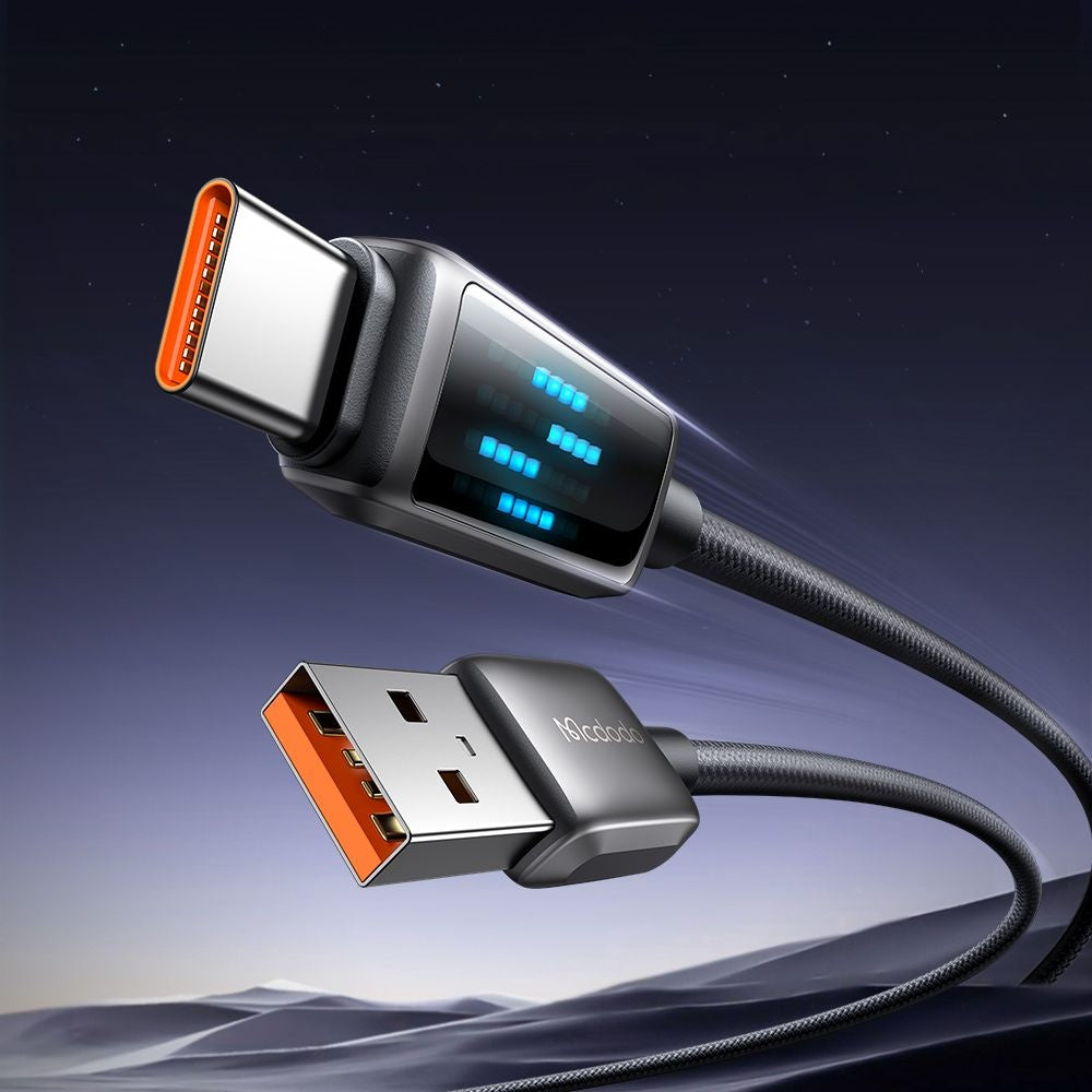 Daten- und Ladekabel USB-A - USB-C McDodo CA-2350 Display, 100W, 1.2m, Schwarz