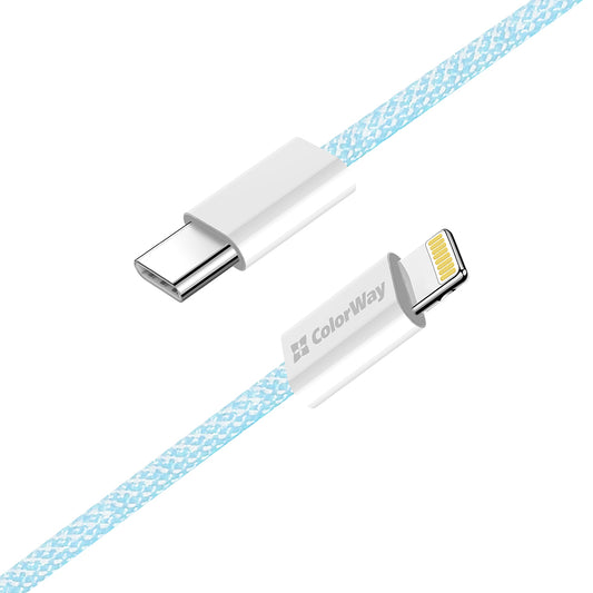 USB-C - Lightning Daten- und Ladekabel ColorWay CW-CBPDCL061, 27W, 1m, Blau