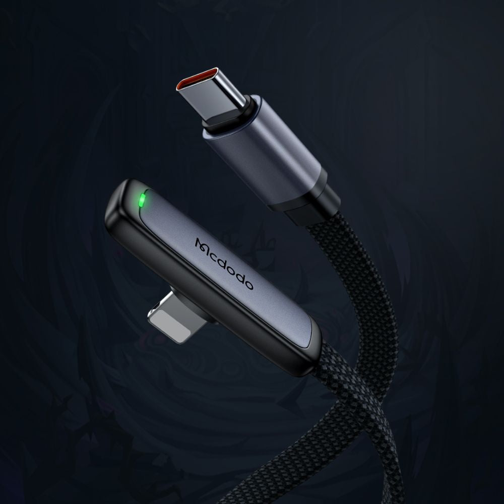 Daten- und Ladekabel USB-C - Lightning McDodo CA-3350 Angled, 36W, 1.2m, Schwarz