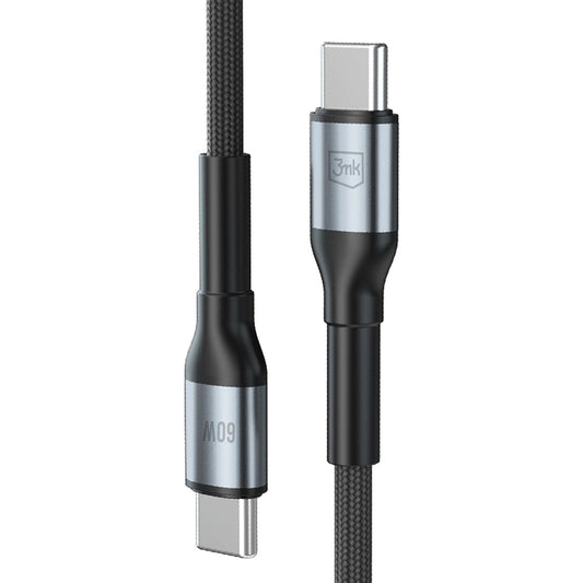 Daten- und Ladekabel USB-C - USB-C 3MK Hyper N, 60W, 2m, Schwarz