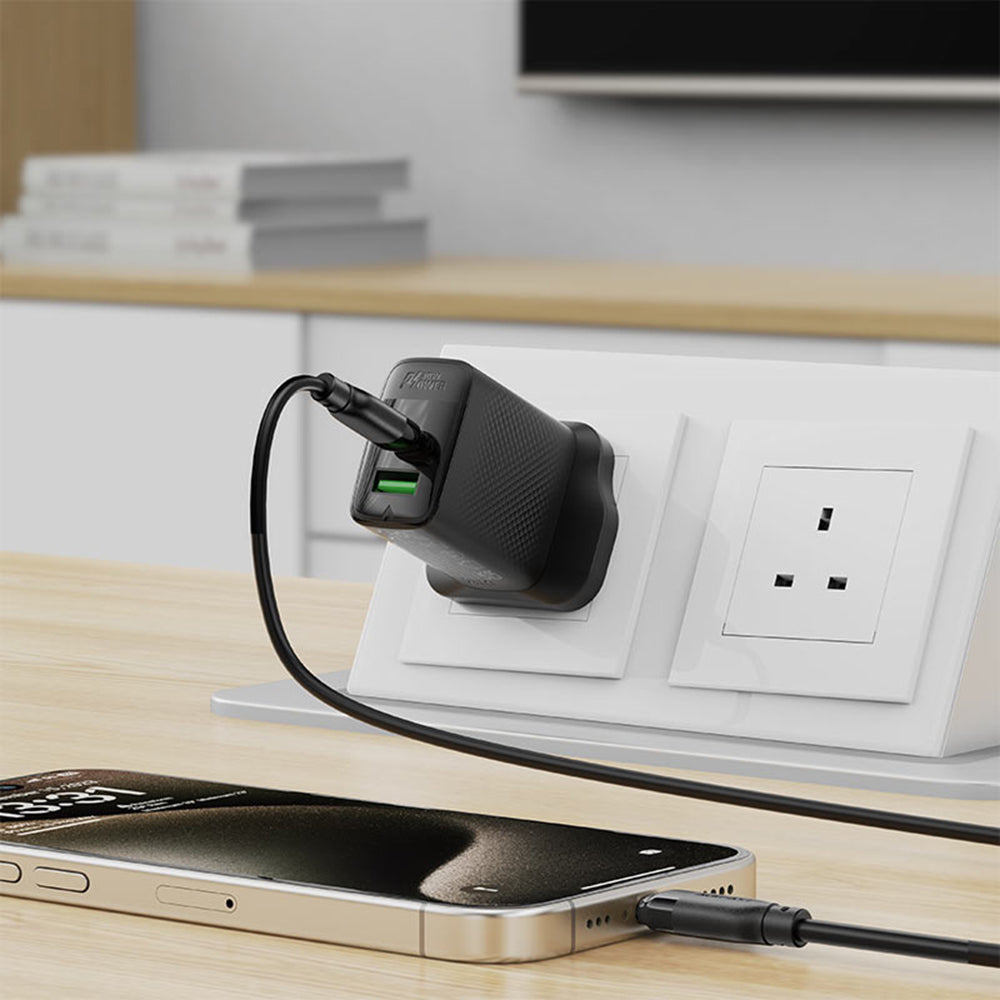 USB-C Data and Charging Cable - USB-C Acefast C16-03, 60W, 1.2m, Black