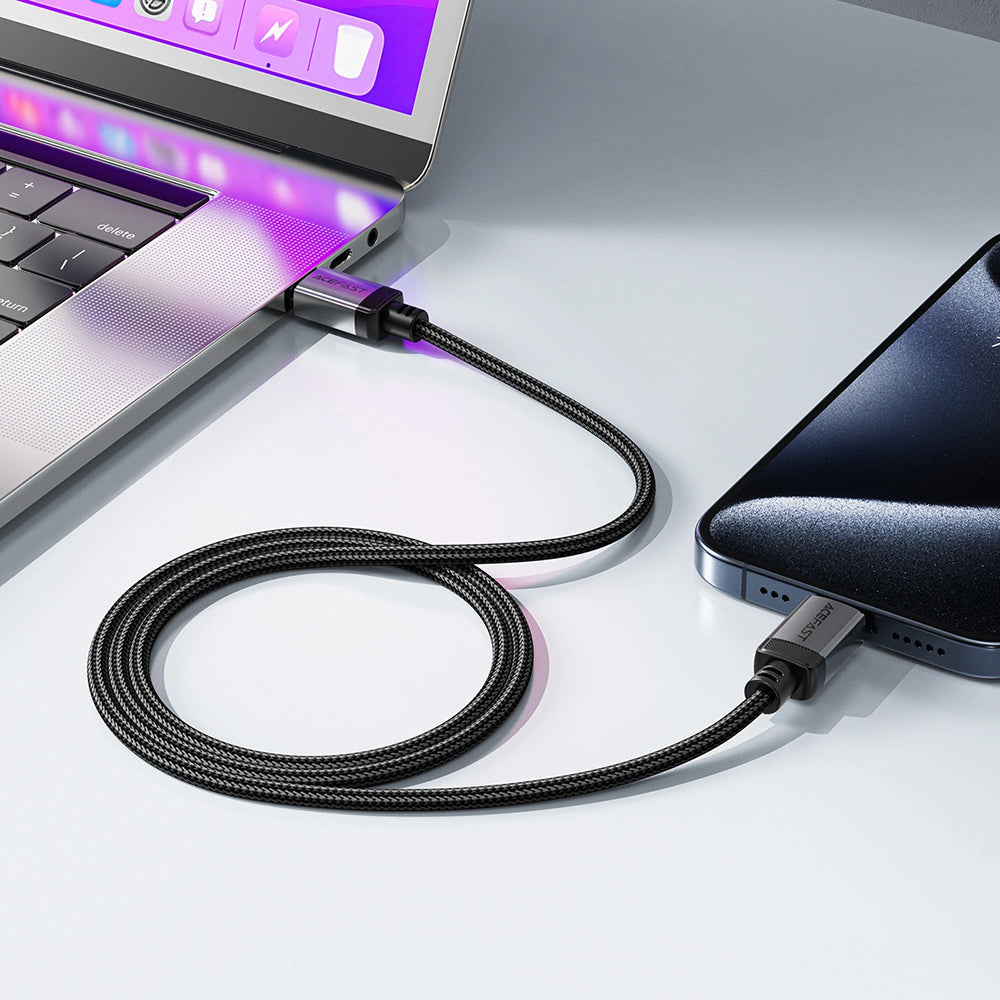 USB-C Daten- und Ladekabel - USB-C Acefast C20-03, 60W, 1.2m, Schwarz