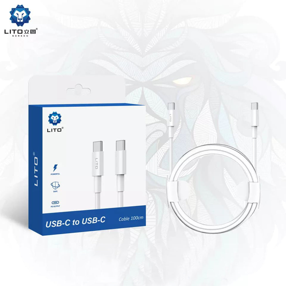 Daten- und Ladekabel USB-C - USB-C Lito, 18W, 2m, Weiß