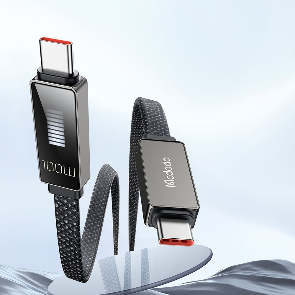 Daten- und Ladekabel USB-C - USB-C McDodo CA-4470 Rythm Display, 100W, 1.2m, Schwarz