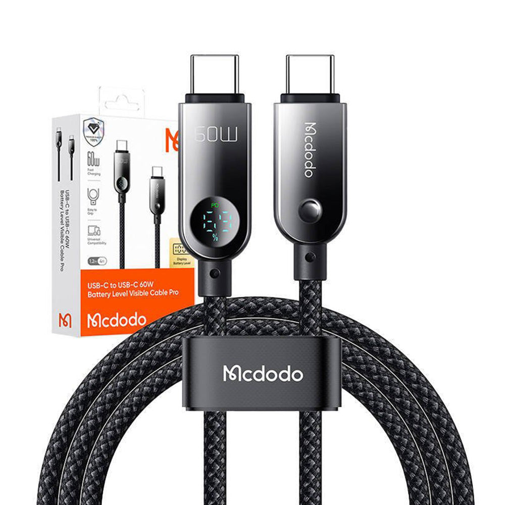 USB-C Daten- und Ladekabel - USB-C McDodo CA-4780 Display, 60W, 1.2m, Schwarz