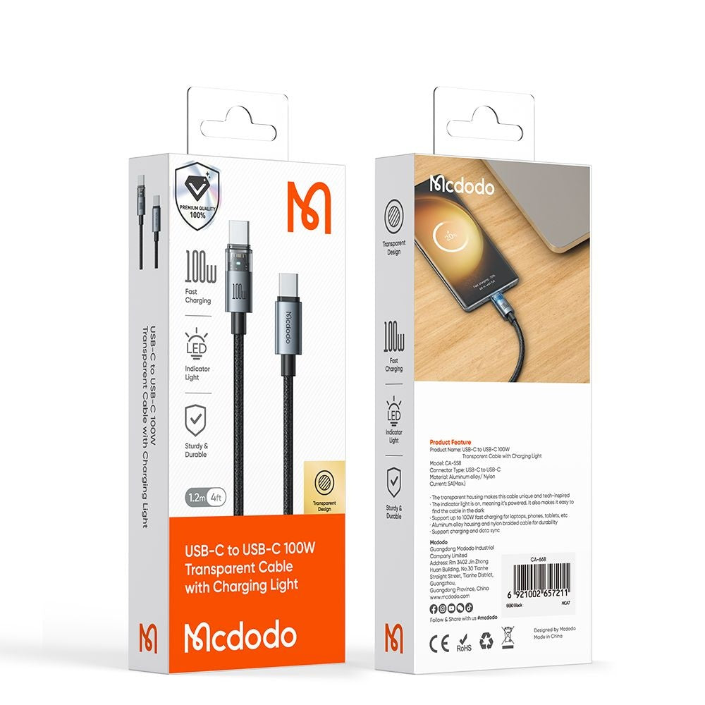 USB-C Daten- und Ladekabel - USB-C McDodo CA-5581, 100W, 1,2m, Gold