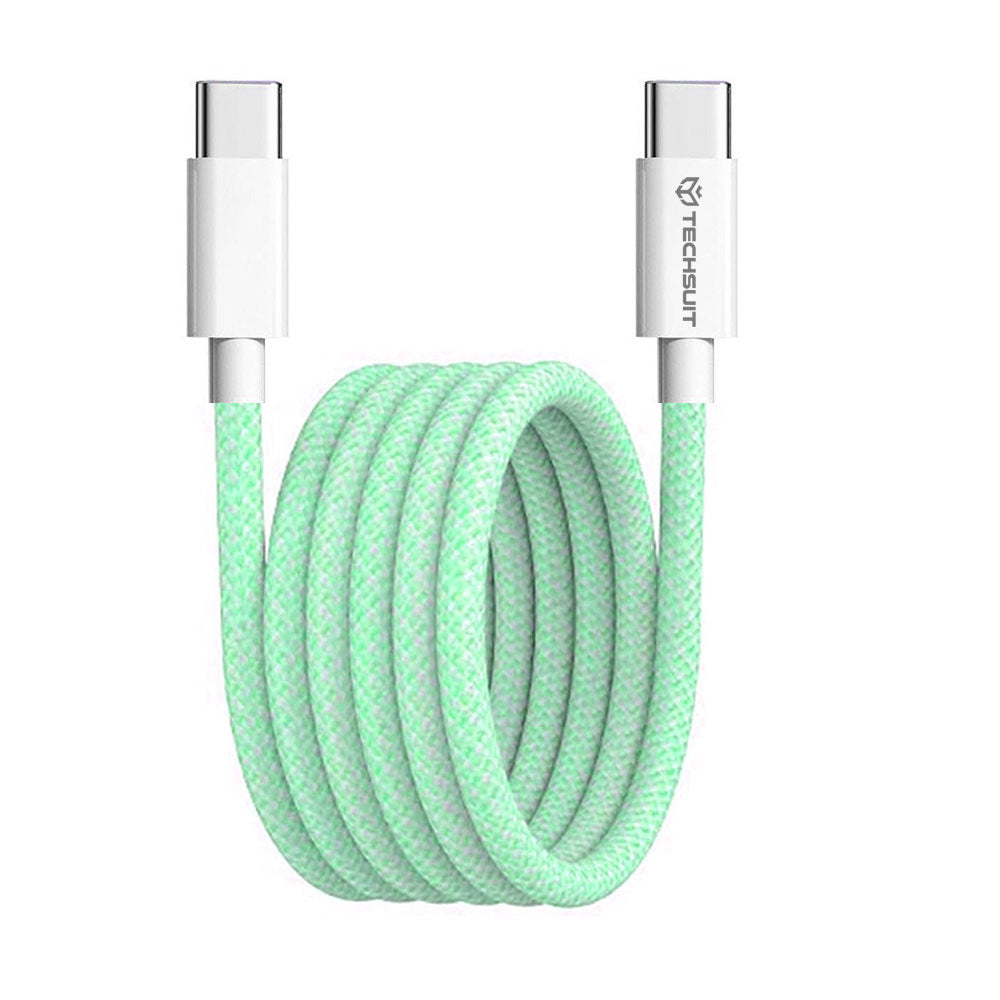 Daten- und Ladekabel USB-C - USB-C Techsuit PCB114D, 60W, 1m, Grün