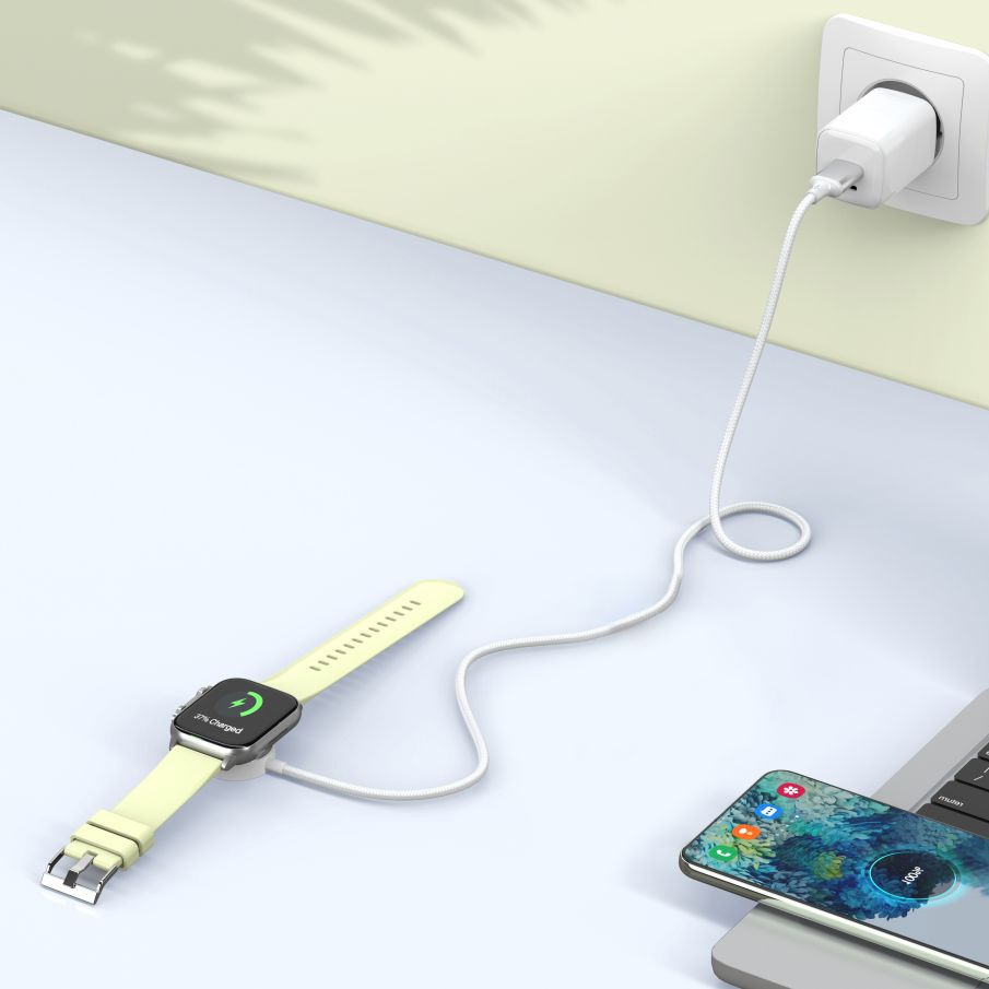 Wireless-Ladegerät Tech-Protect MC02 Ultraboost für Apple Watch Series, USB-A, Weiß