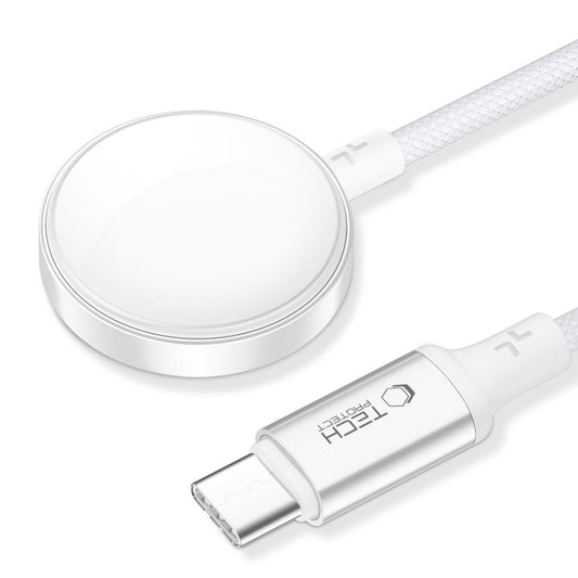 Wireless-Ladegerät Tech-Protect MC02 Ultraboost C für Apple Watch Series, USB-C, Weiß