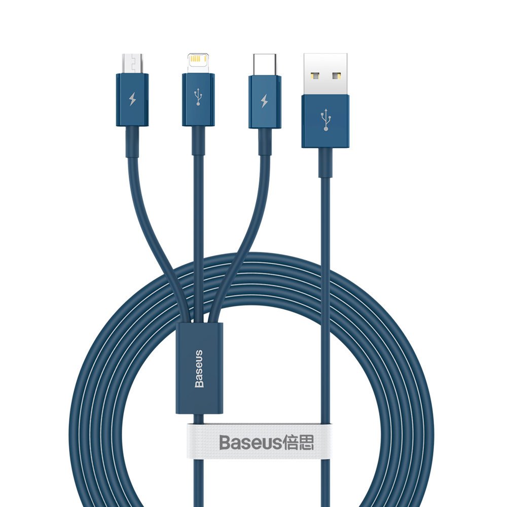 Baseus Superior 3in1 Ladekabel USB-A | 20W 1.5m | Blau