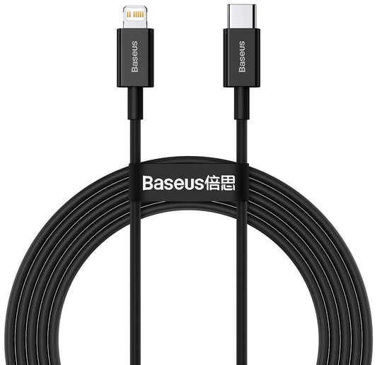 Daten- und Ladekabel USB-C - Lightning Baseus Superior Series, 20W, 2m, Schwarz CATLYS-C01