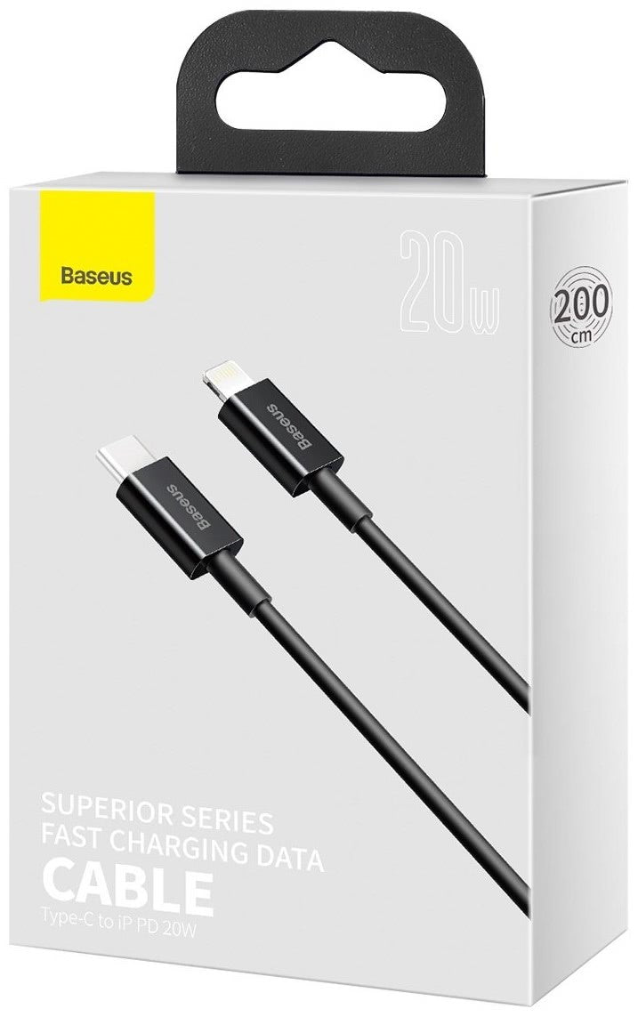 Baseus Superior Series USB-C auf Lightning Kabel 20W 2m | Schwarz