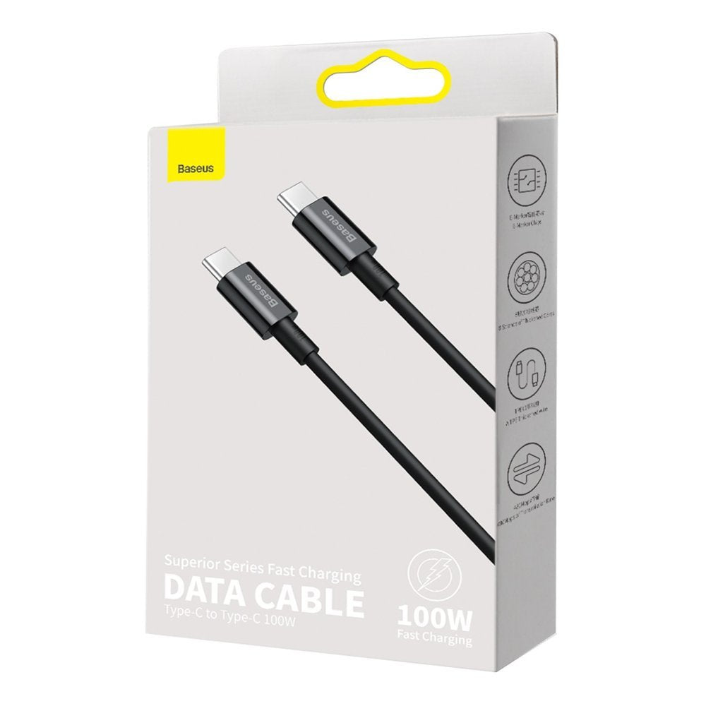 USB-C Daten- und Ladekabel - USB-C Baseus Superior Series, 100W, 2m, Schwarz CATYS-C01