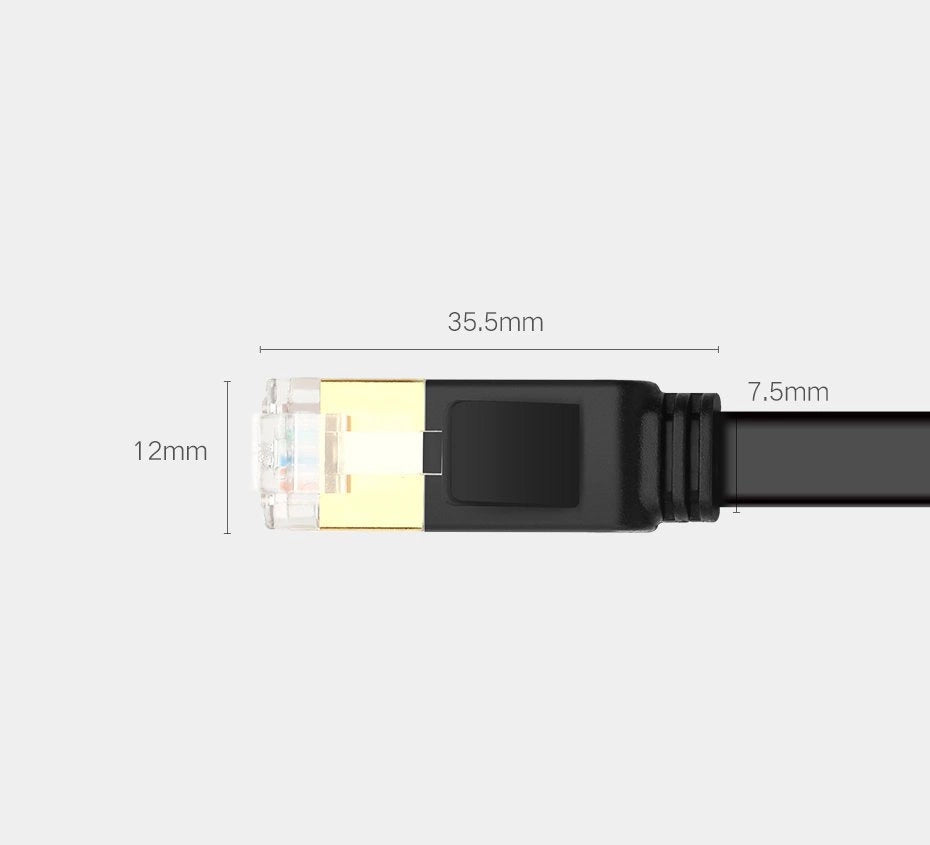 Netzwerkkabel UGREEN NW106 Flach, UTP, Cat7, 3m, Schwarz