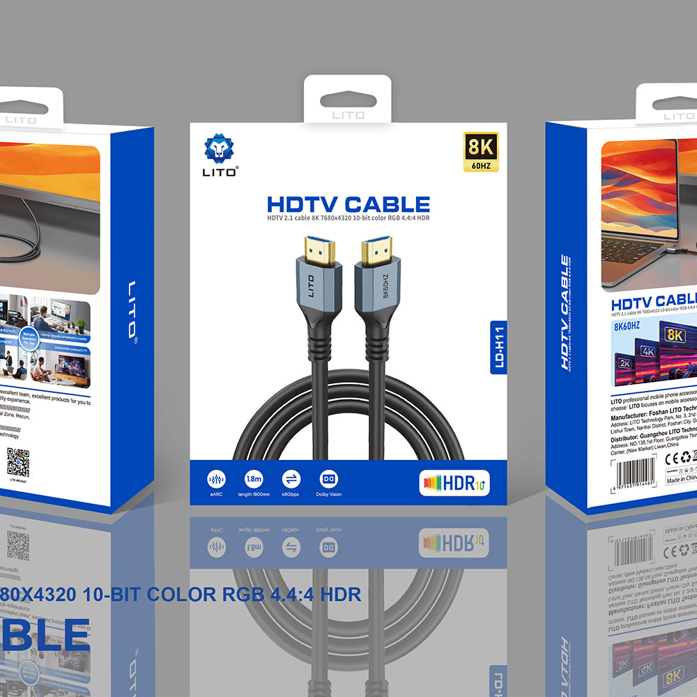 Lito HD119 Videokabel, HDMI - HDMI, 8K, 1,8 m, Schwarz
