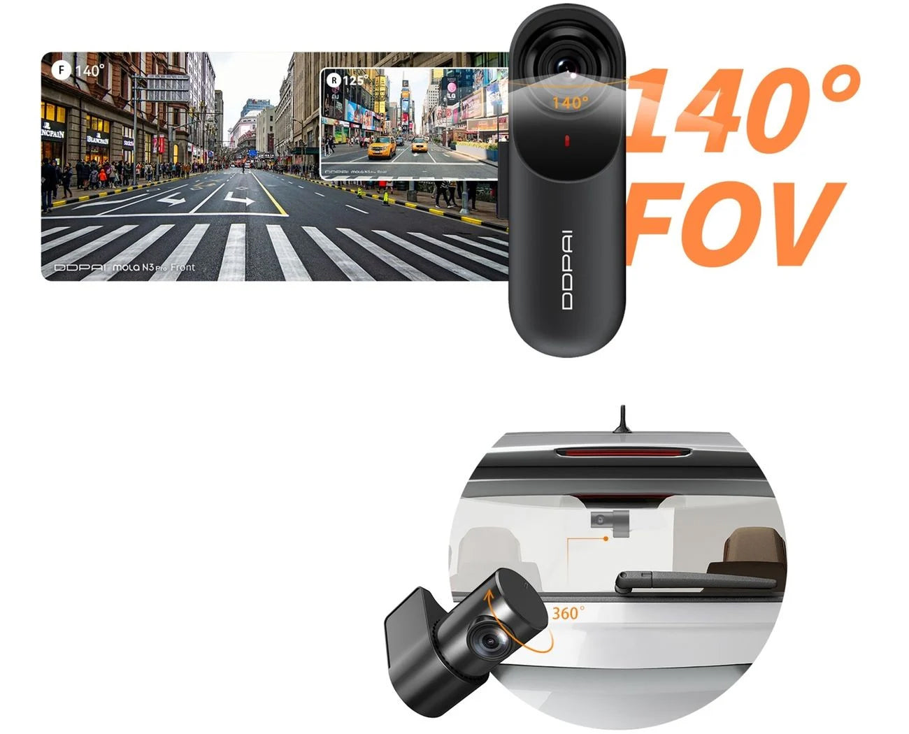 DDPAI mola N3 Pro 2026 Front- und Rückfahrkamera, 1600P, Wi-Fi