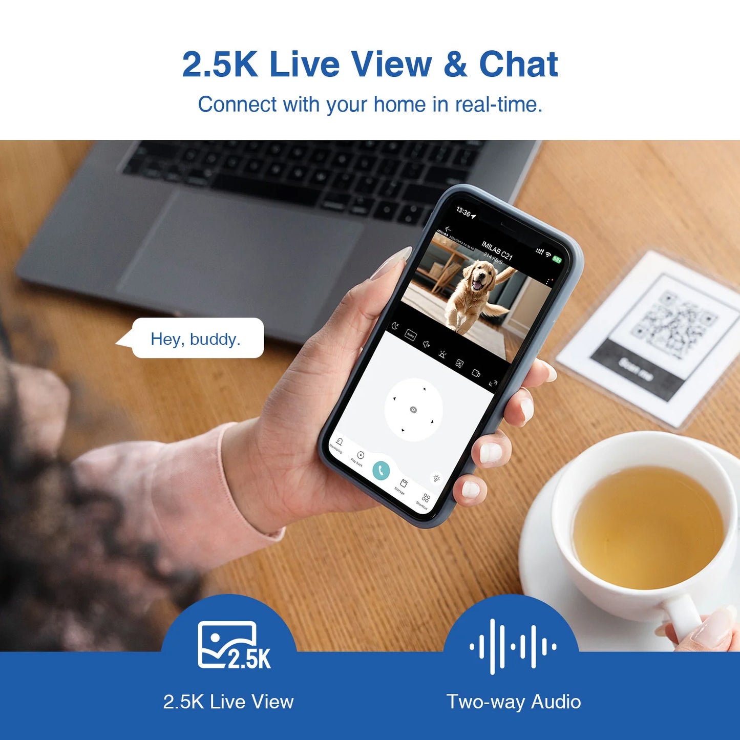 Überwachungskamera iMILAB C21 MI, Wi-Fi, 2.5K, Innenbereich