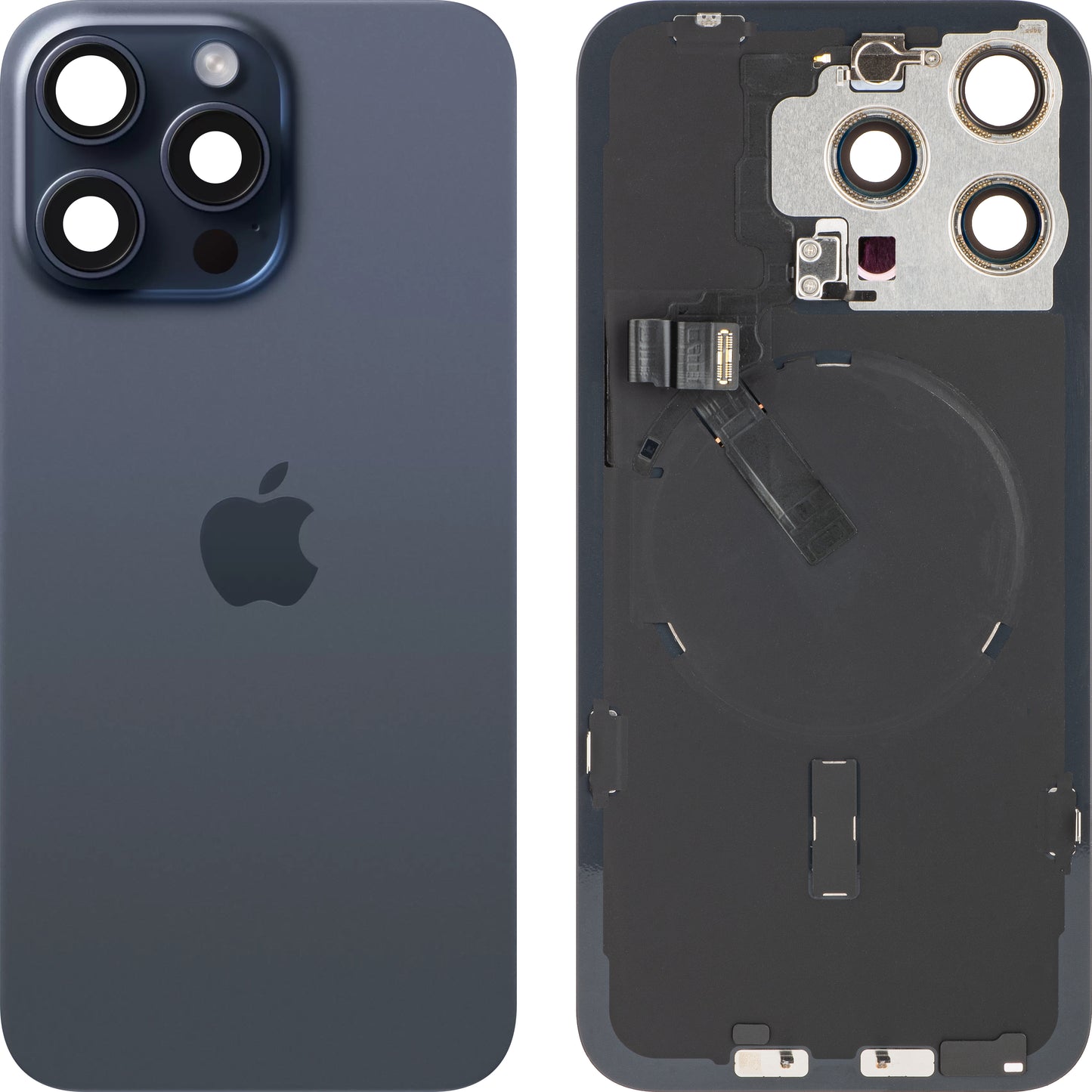 Batteriedeckel Apple iPhone 15 Pro Max, Blau (Blue Titanium), Premium Swap