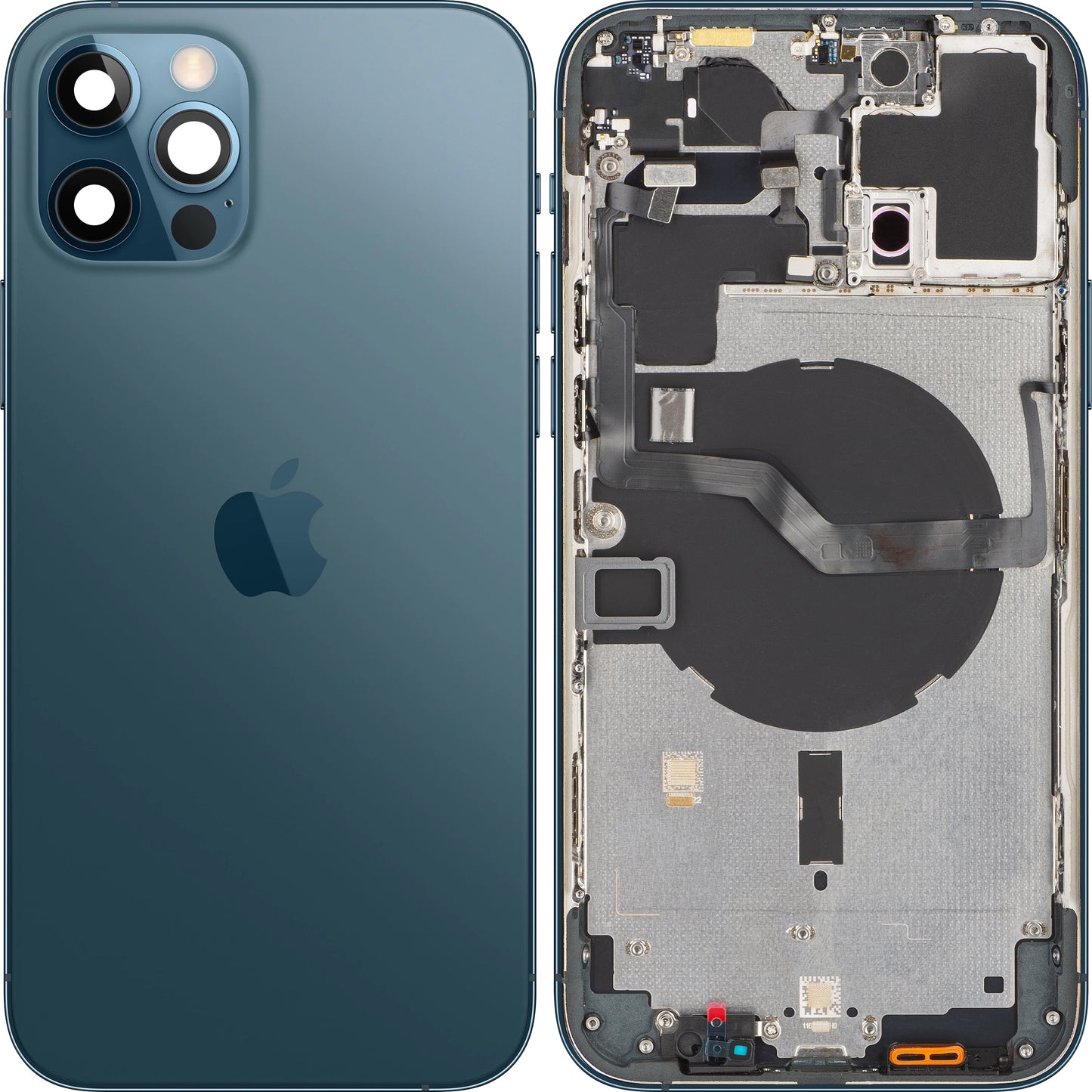Apple iPhone 12 Pro Max Batteriefachabdeckung, mit halbem Gehäuse, Blau (Pazifikblau), Swap
