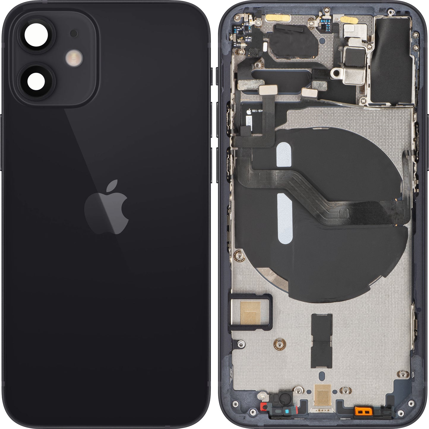 Apple iPhone 12 mini Batterieabdeckung, mit Mittelgehäuse, schwarz, Swap