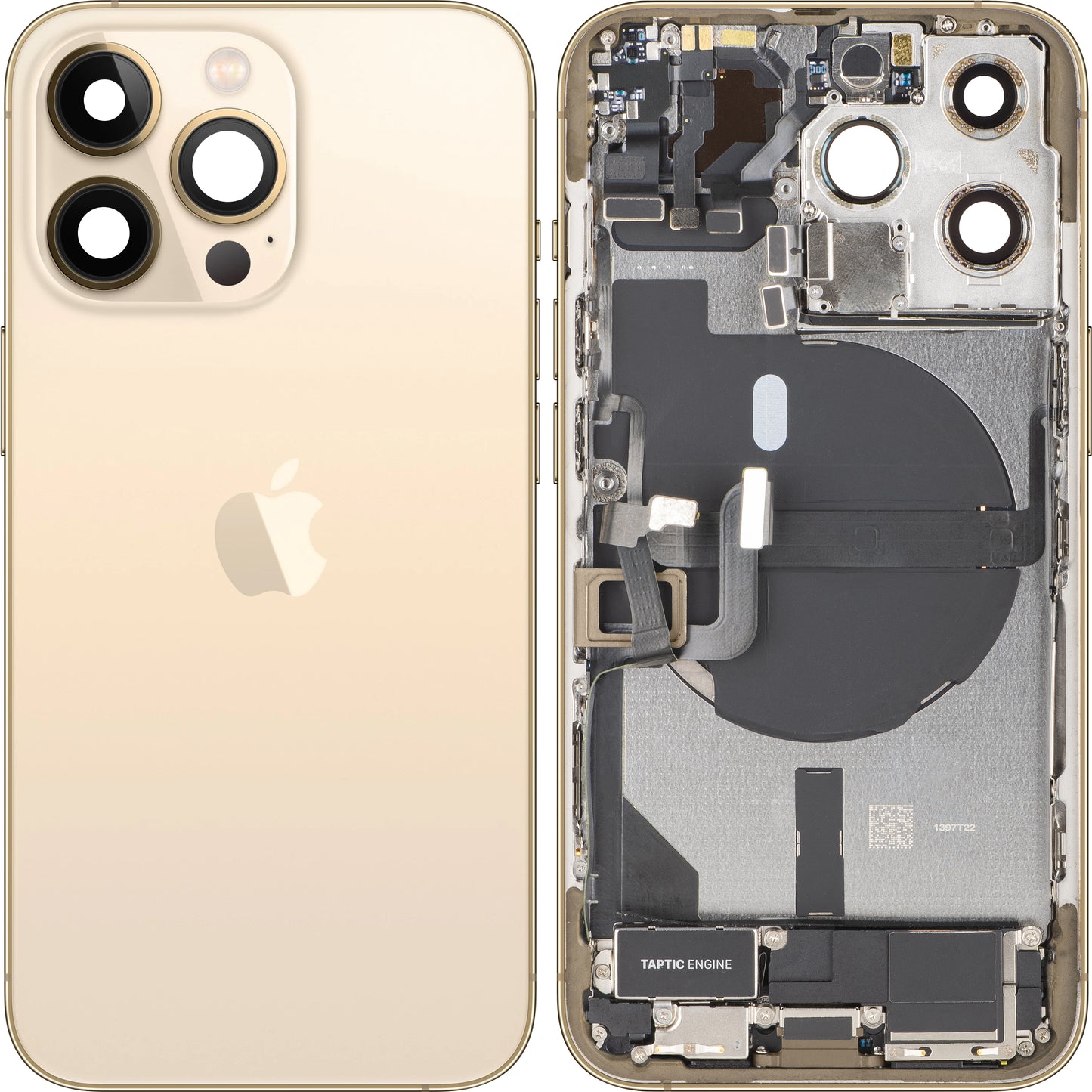Batteriedeckel Apple iPhone 13 Pro, mit Mittelgehäuse, Komplettteile, Gold, Swap