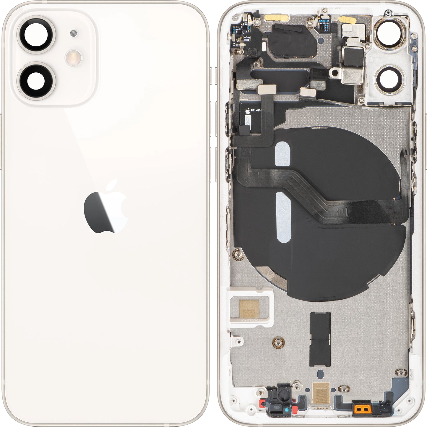 Apple iPhone 12 mini Akkudeckel, mit Mittelgehäuse, Weiß, Swap