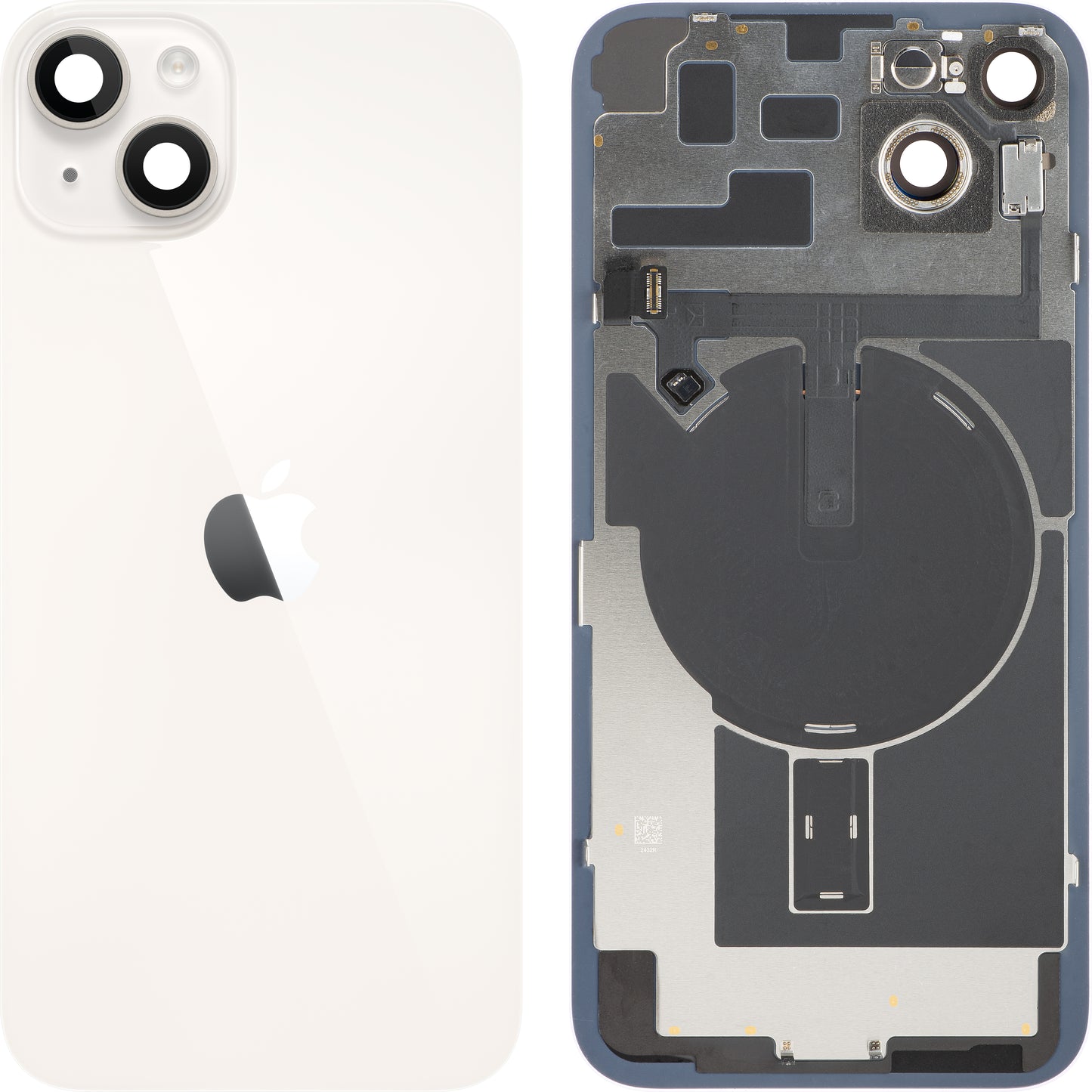 Apple iPhone 14 Plus Battery Cover, With Middle Frame, Full Parts, White (Starlight), Swap