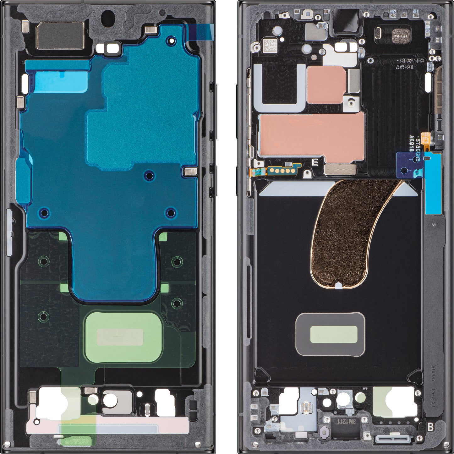 Mittelgehäuse Samsung Galaxy S23 Ultra S918, Schwarz (Graphit), Service Pack GH96-15833E