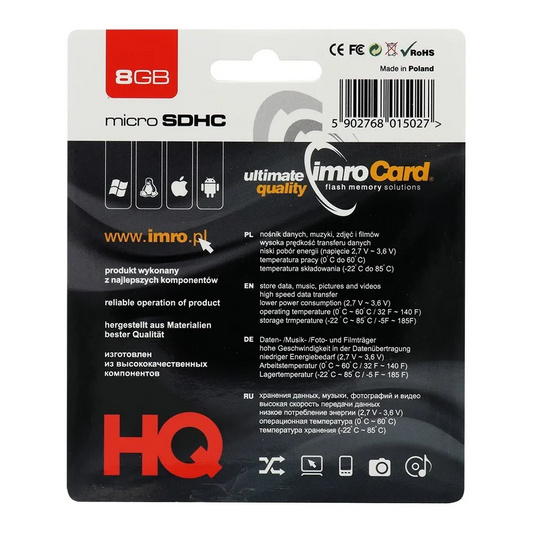 microSDHC Speicherkarte Imro, 8GB, Klasse 4