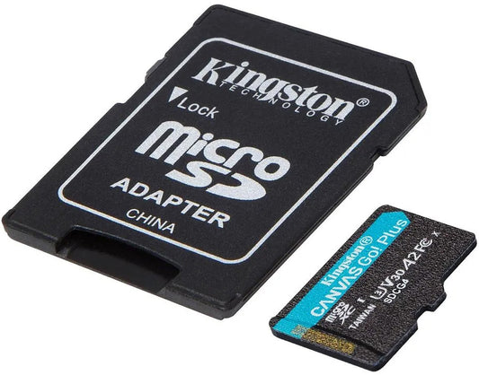 Speicherkarte microSDXC Kingston Canvas Go Plus Android A2, 64Gb, Klasse 10 / UHS-1 U3, mit Adapter SDCG4/64GB