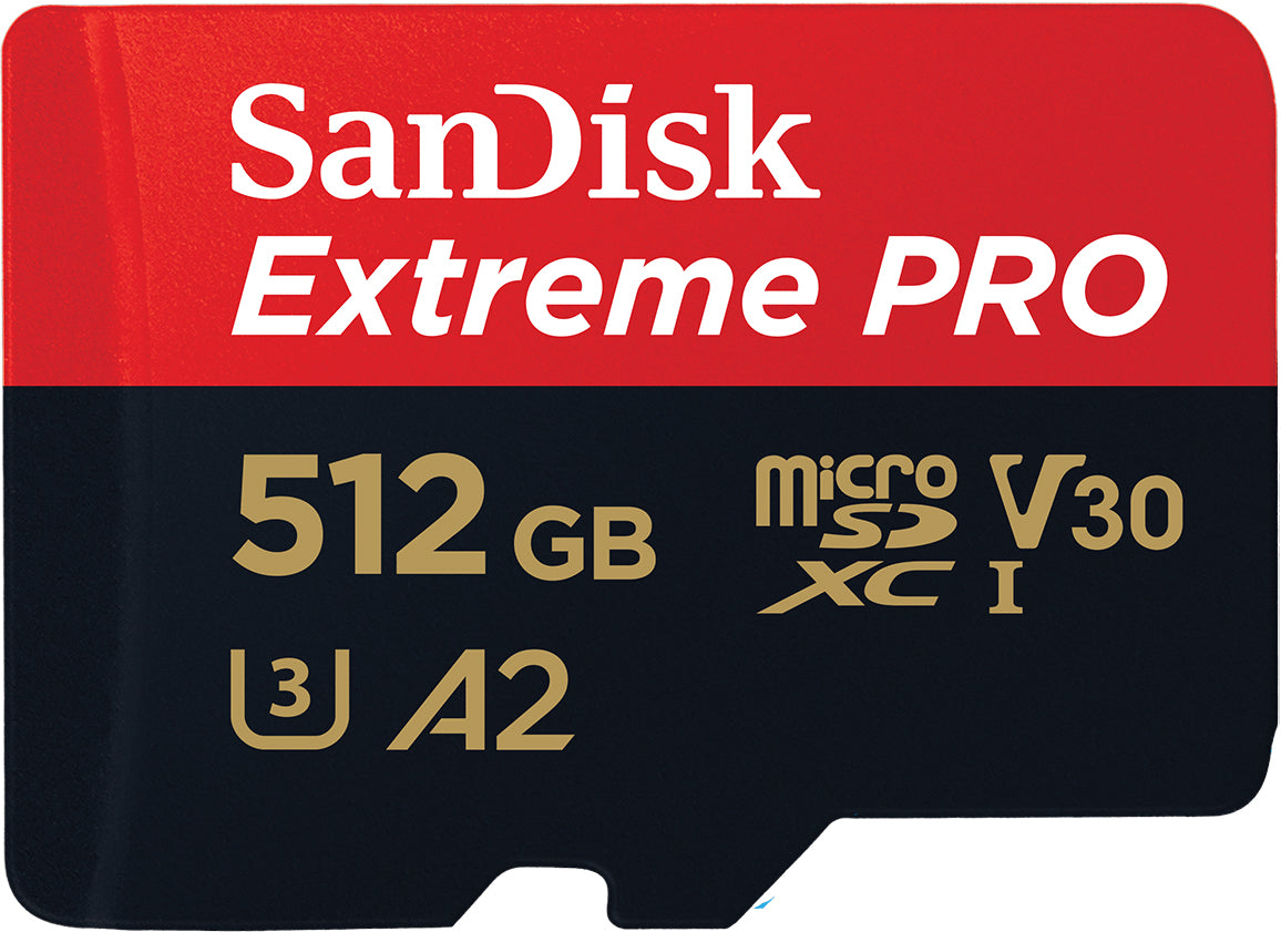 Speicherkarte microSDXC SanDisk Extreme Pro, 512Gb, Klasse 10 / UHS-1 U3, mit Adapter SDSQXCD-512G-GN6MA