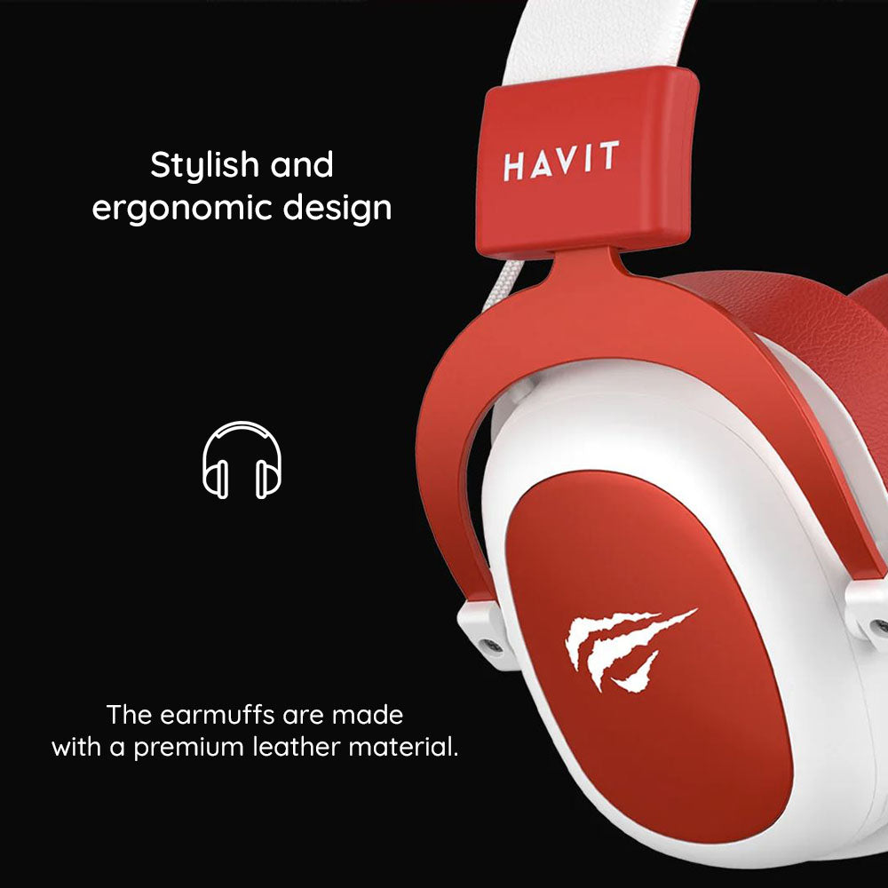 HAVIT H2002D 3.5mm Gaming Headphones, 2m, Pink
