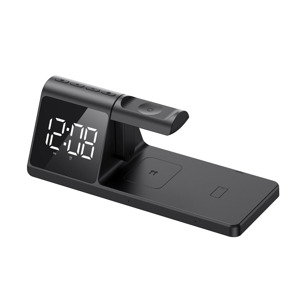 Digitaluhr HAVIT W3042 4in1 mit Wireless QI-Ladung, Schwarz