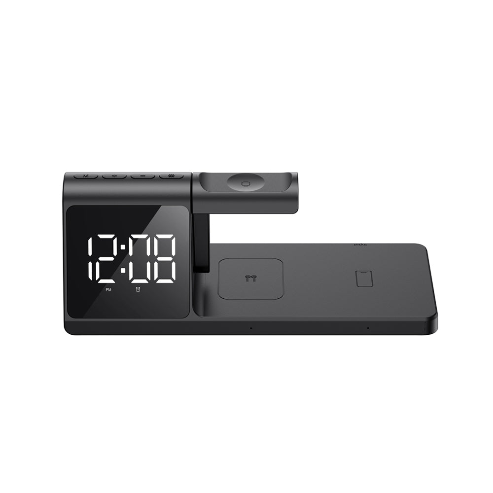 Digitaluhr HAVIT W3042 4in1 mit Wireless QI-Ladung, Schwarz