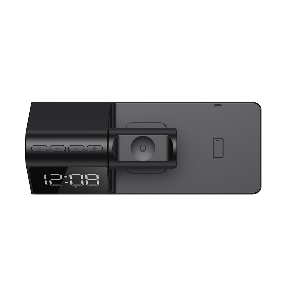 Digitaluhr HAVIT W3042 4in1 mit Wireless QI-Ladung, Schwarz