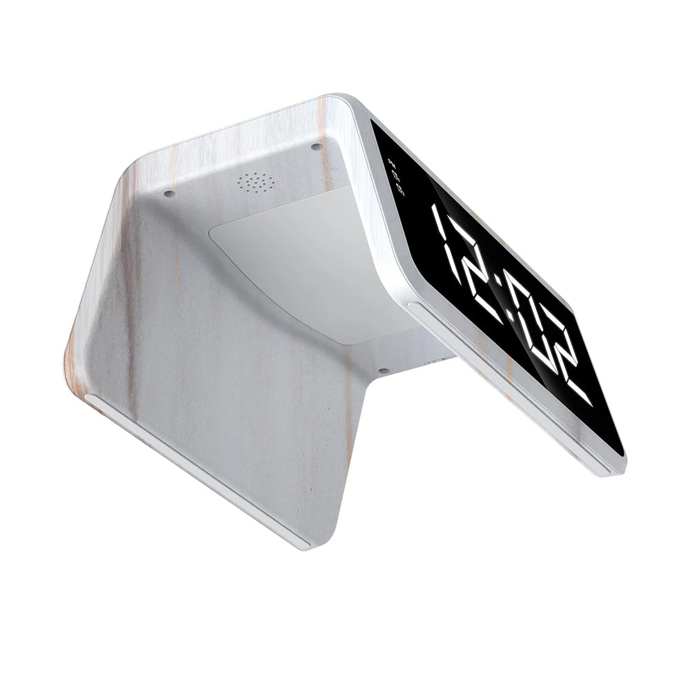 Digitaluhr HAVIT W320 mit Wireless QI-Ladung, Weiß