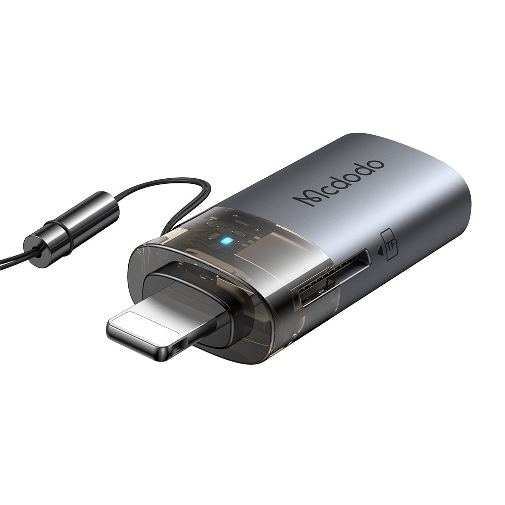 Lightning McDodo OT-7850 Kartenleser, USB-A (OTG) - microSD, Schwarz