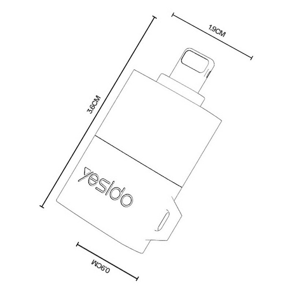 Lightning-Kartenleser Yesido GS38, microSD, Grau, Wiederverpackt
