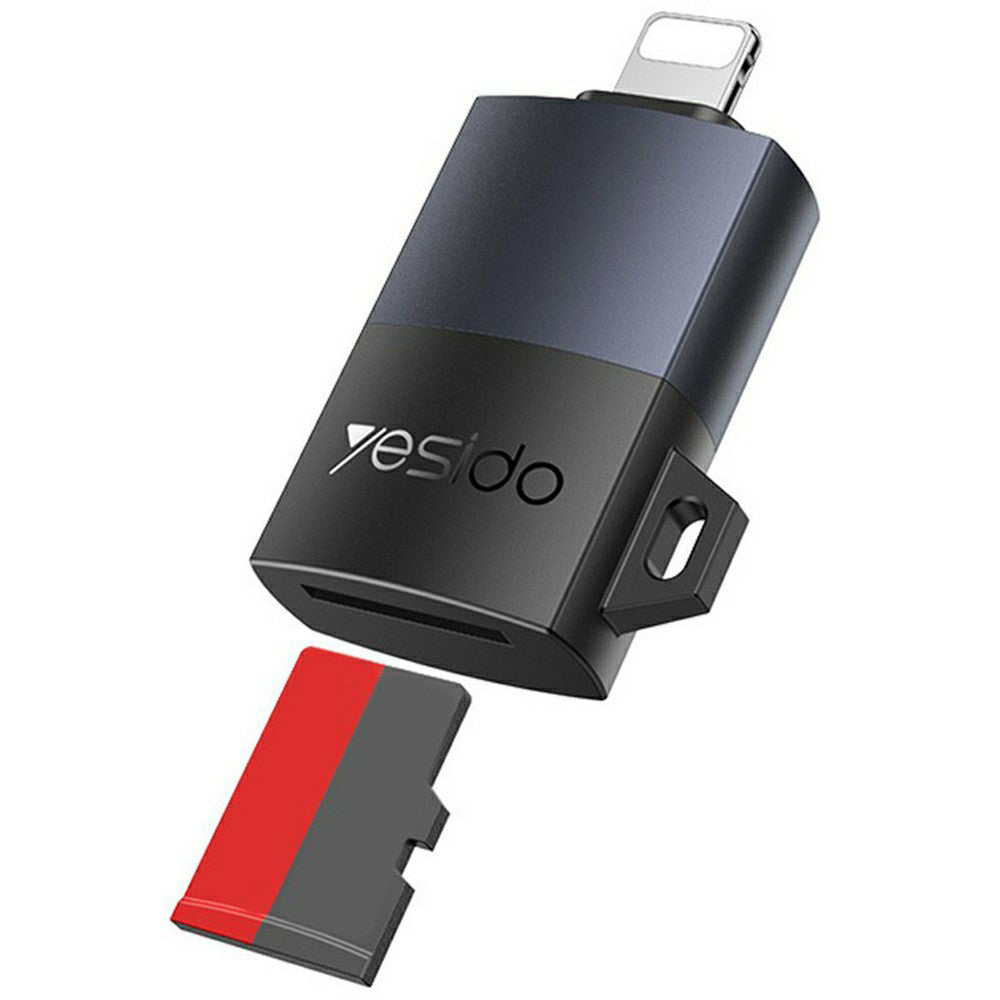 Lightning-Kartenleser Yesido GS38, microSD, Grau, Wiederverpackt