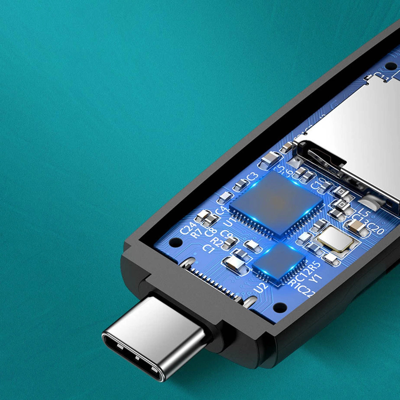 USB / USB-C Card Reader UGREEN CM304, SD - microSD, Black