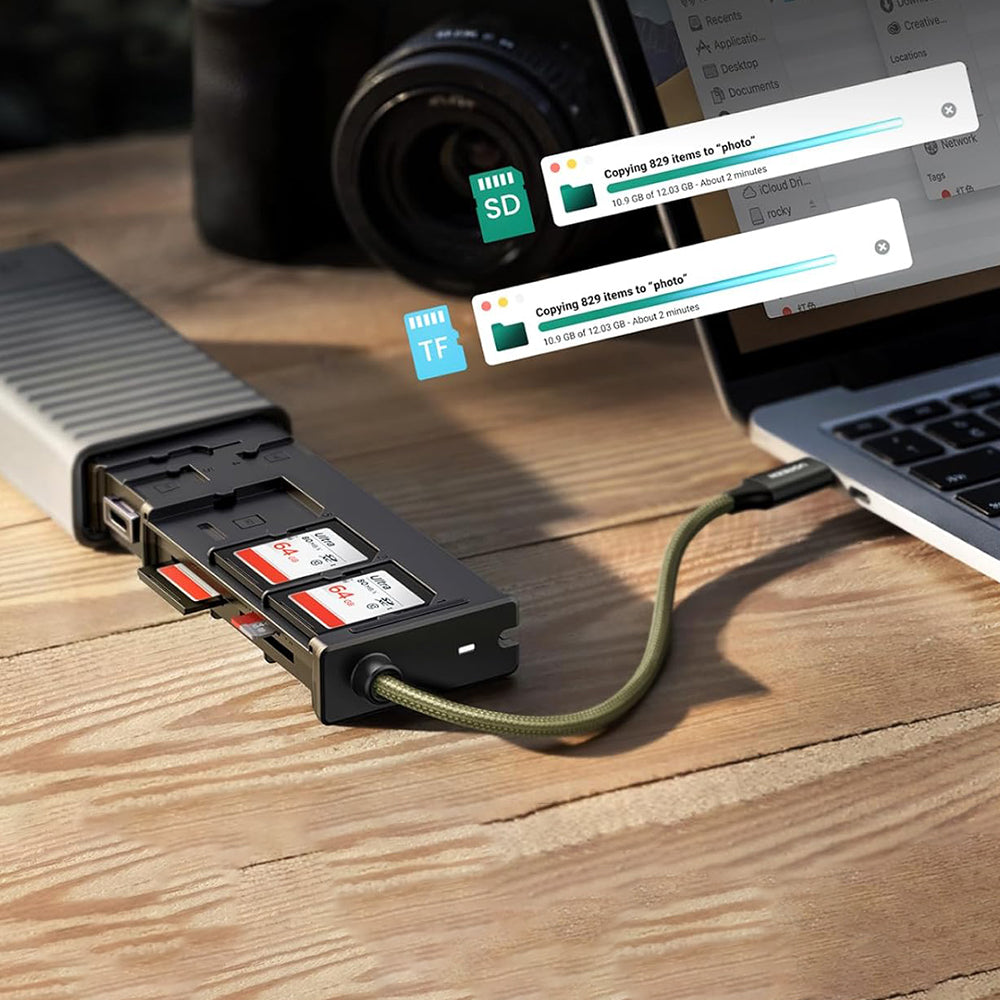 USB / USB-C Kartenleser mit UGREEN CM856 (55899) Organizer, 2 x SD - microSD, Grau