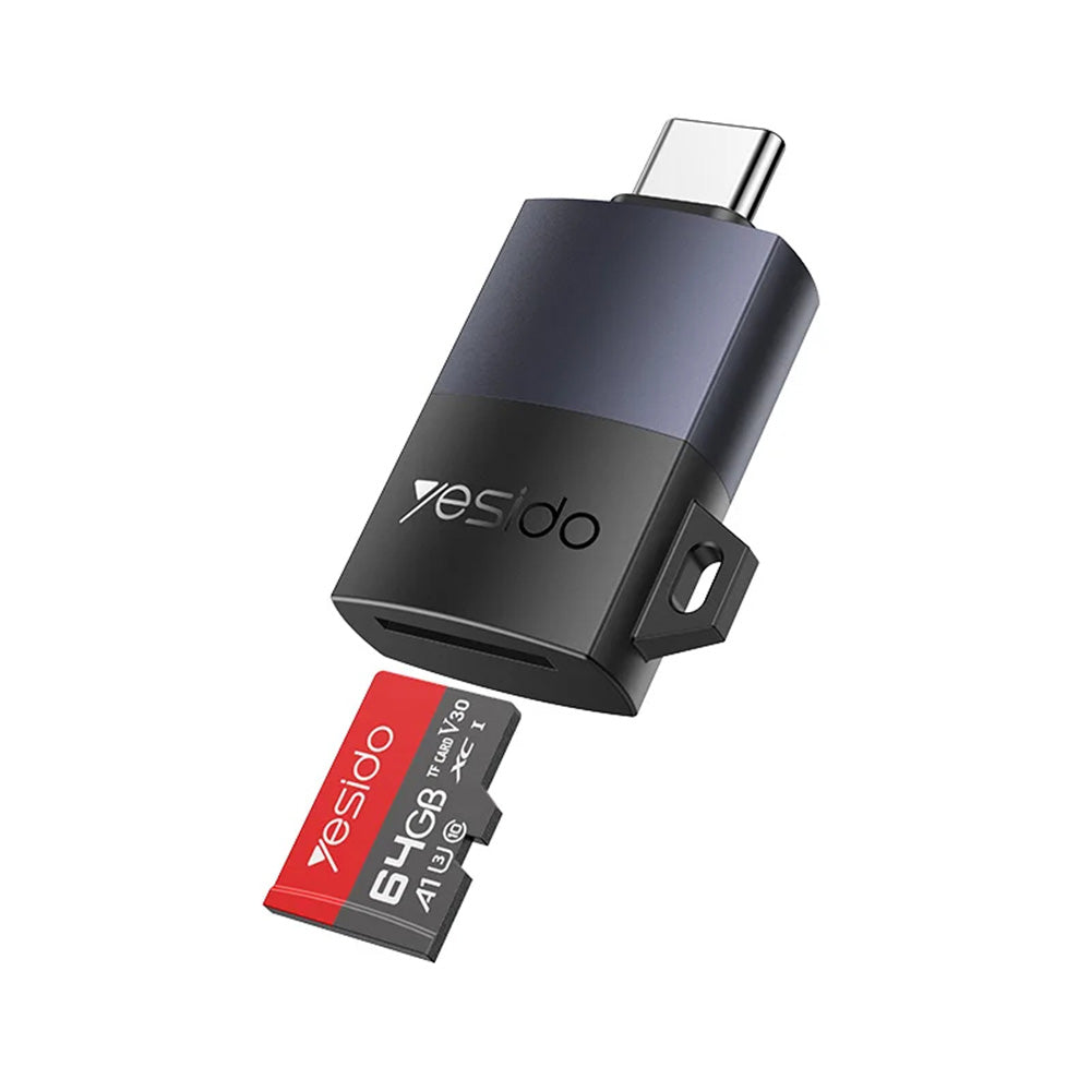 USB-C Kartenleser Yesido GS37, microSD, Schwarz
