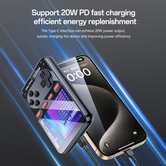 Tragbare Spielkonsole mit externer Batterie Yesido YP87, Schwarz