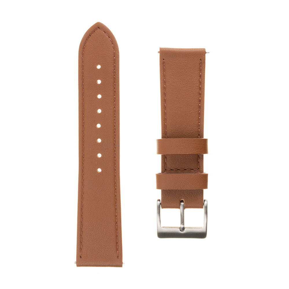 Fixed Leather Armband für Samsung Galaxy Watch / Huawei Watch Series, 20mm, Braun