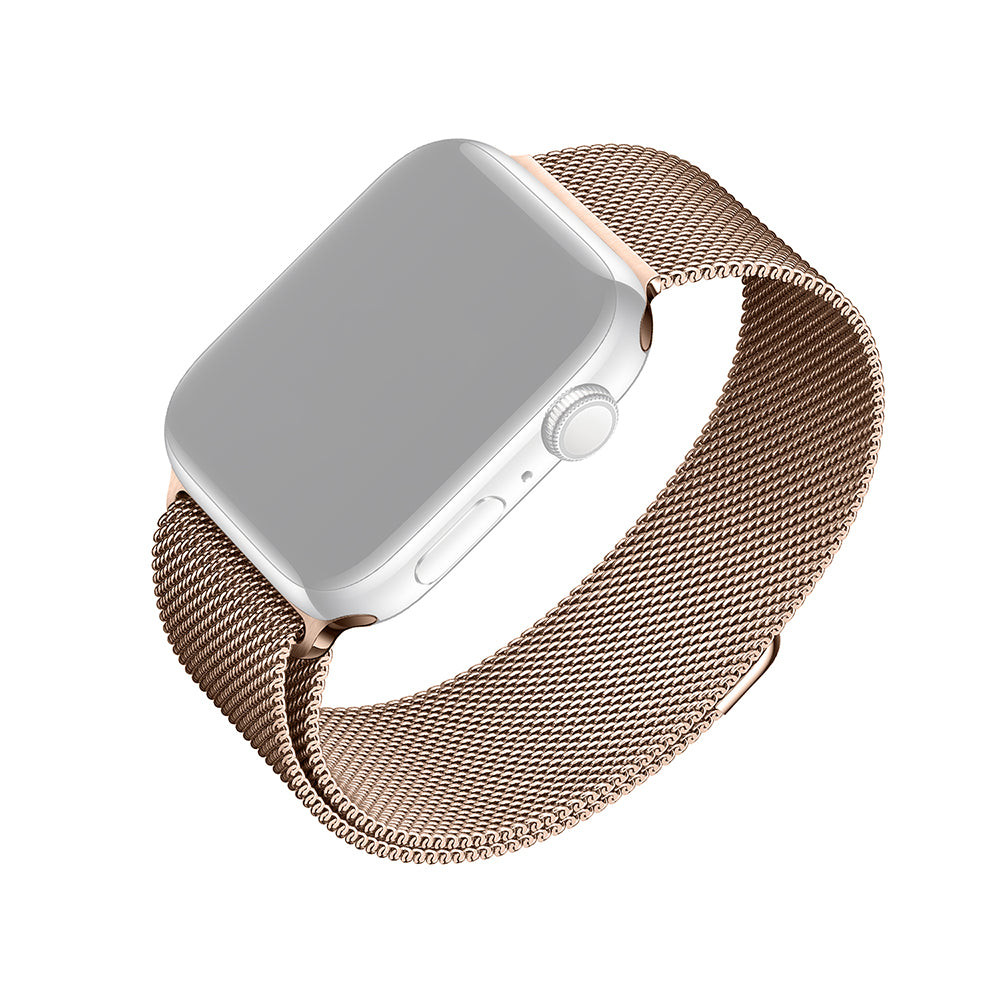 Fixed Mesh Strap for Apple Watch 42mm / 41mm / 40mm / 38mm Series, Rose Gold