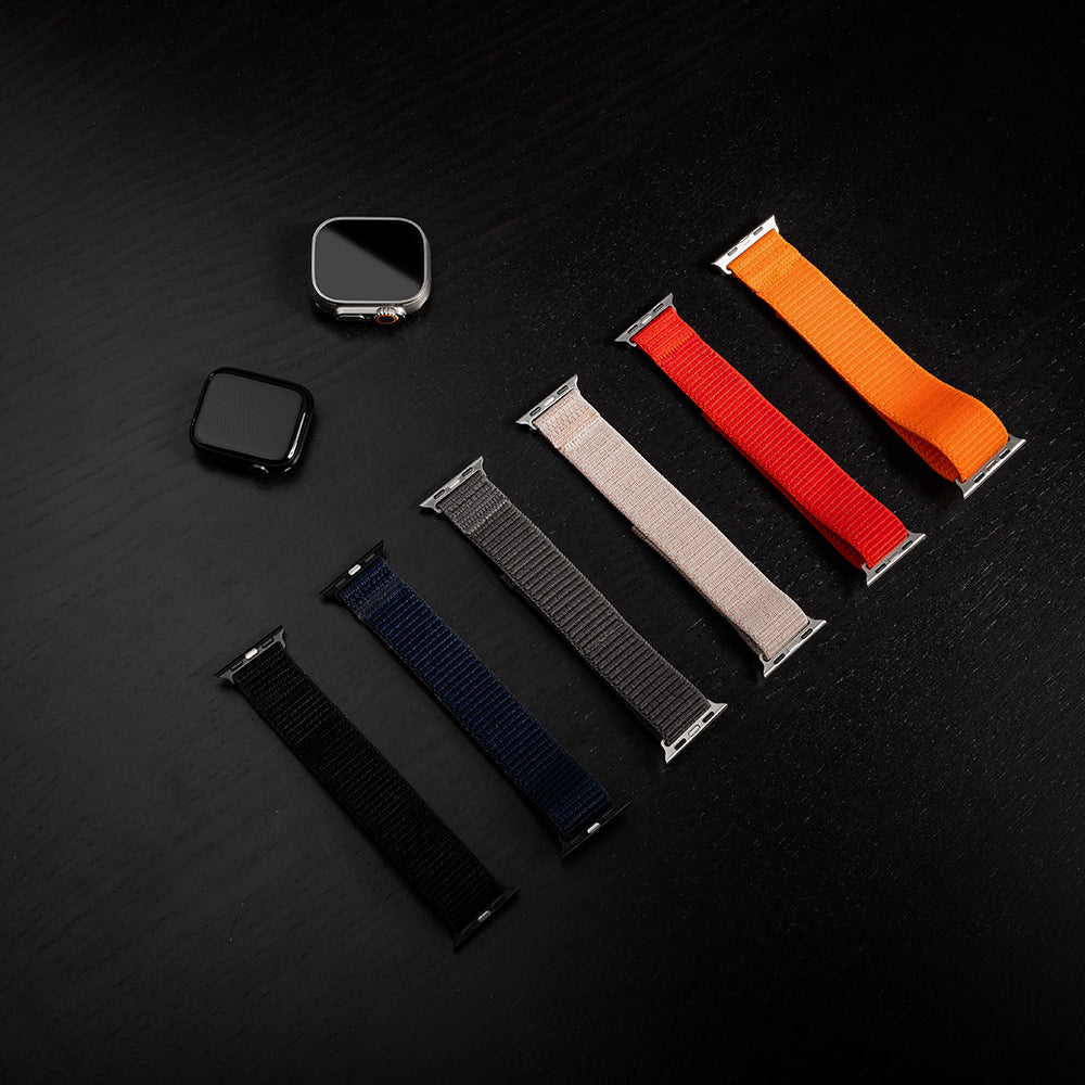 Fixed Nylon Sporty Armband für Apple Watch 42mm / 41mm / 40mm / 38mm Serie, Dunkelgrau